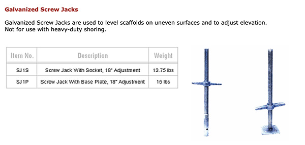 Galvanized Screw Jacks